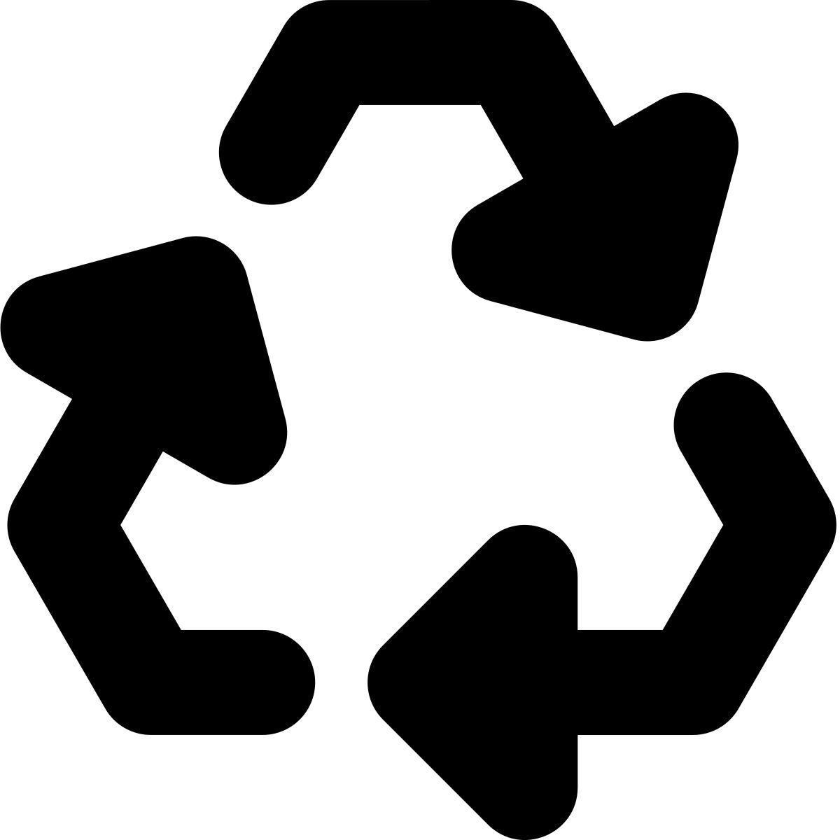 tiny bold style recycle icon