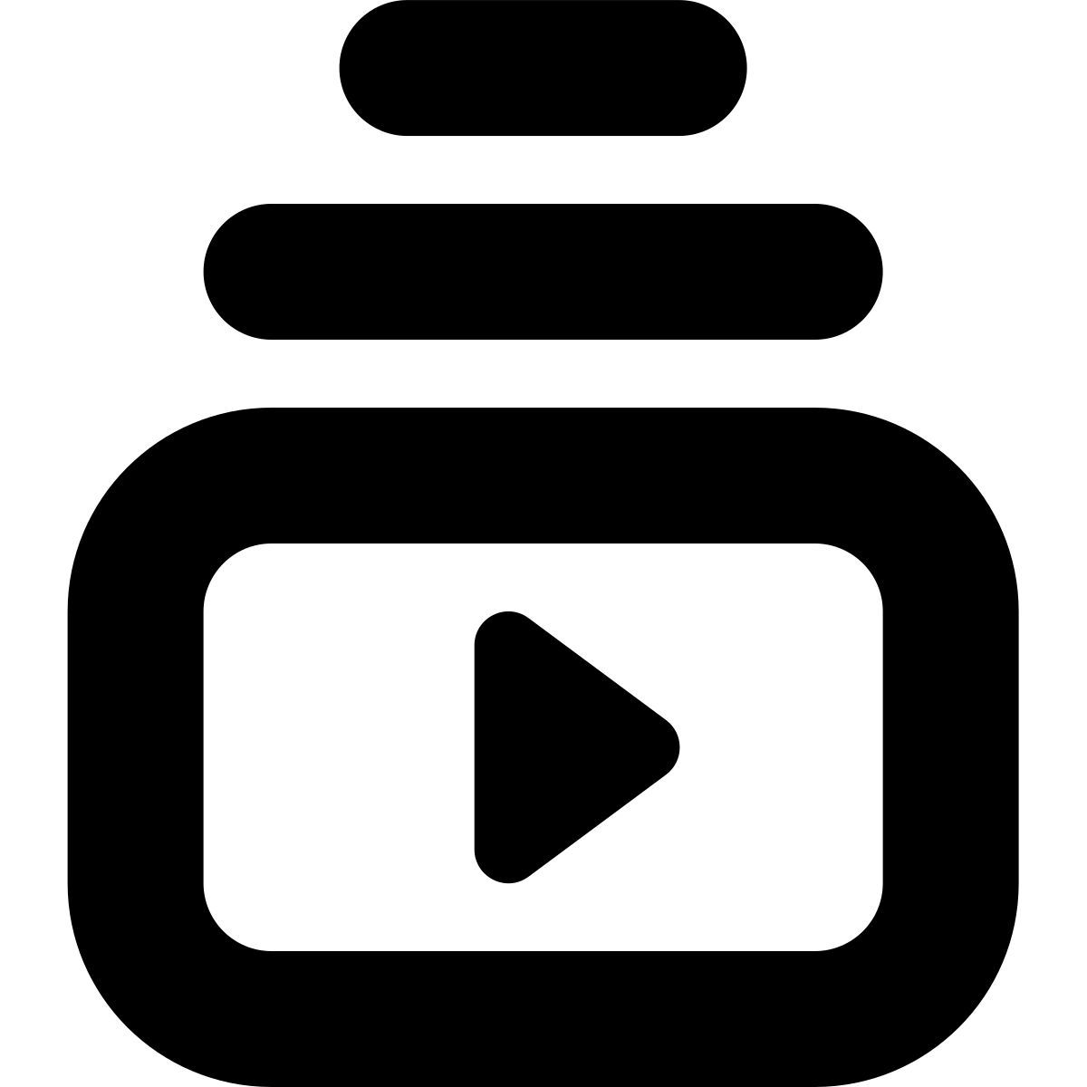 tiny bold style liste de lecture vidéo icon