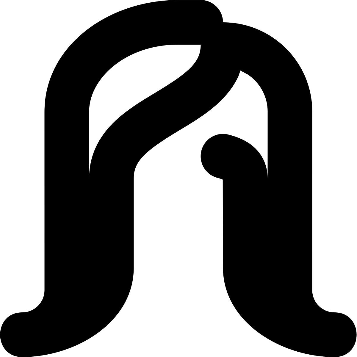 tiny bold style 女人的头发 icon