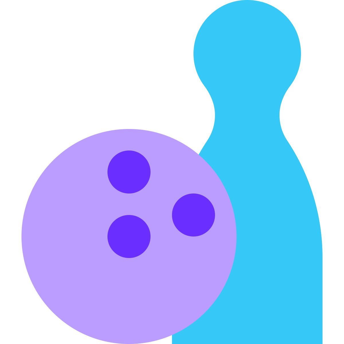 tiny color style bowling icon