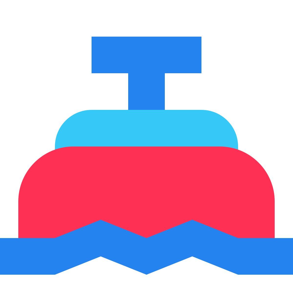 icon barco choque tiny color estilo