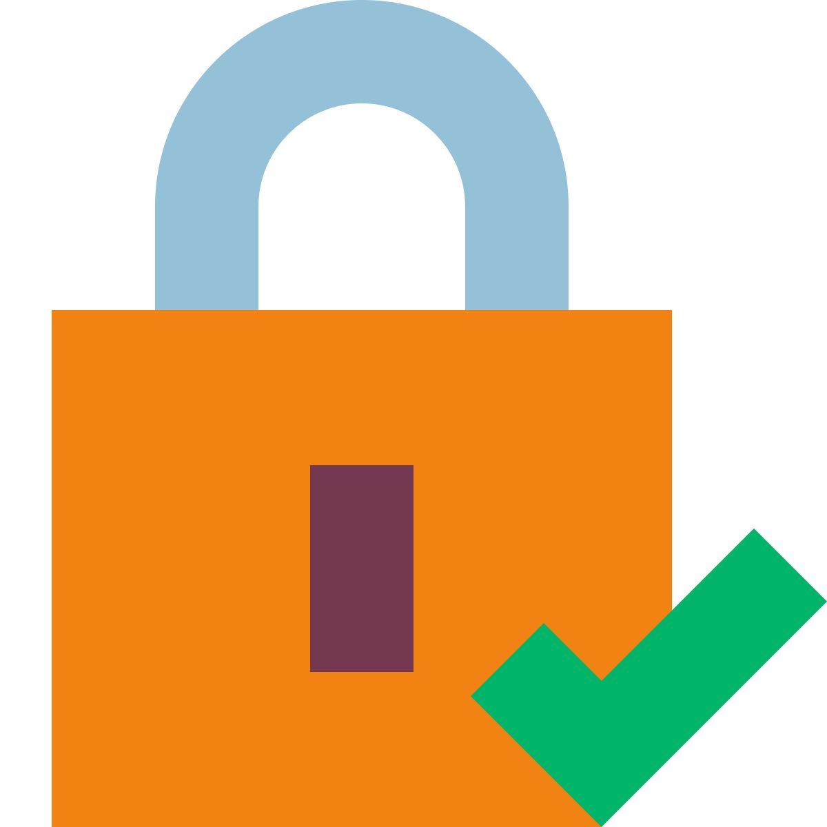 tiny color style check lock icon