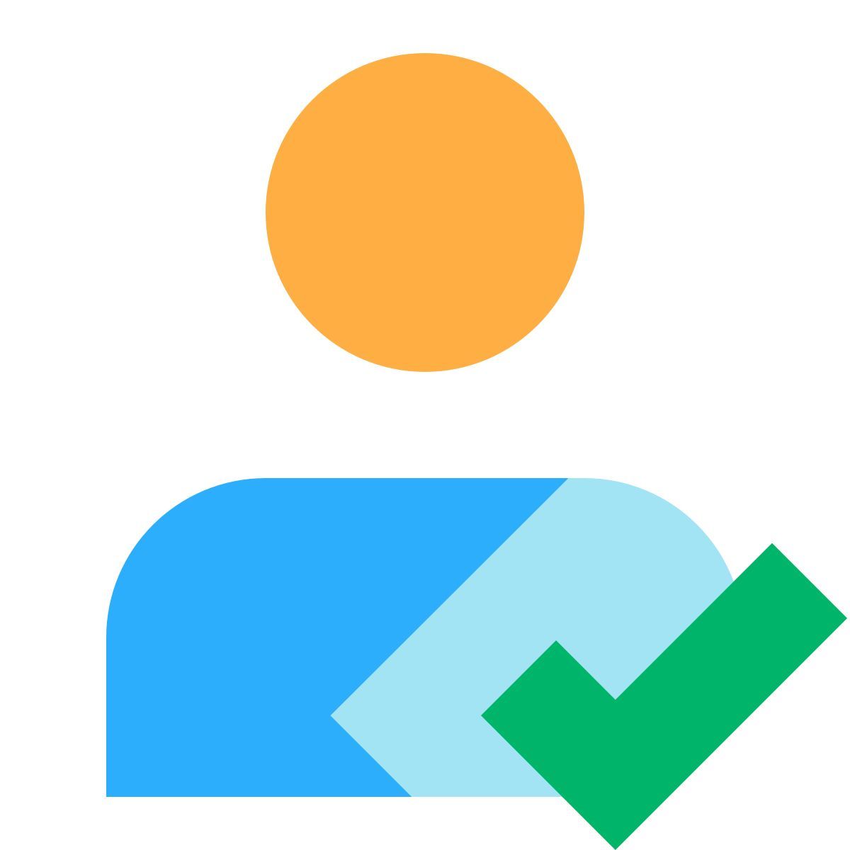 tiny color style checked user male icon
