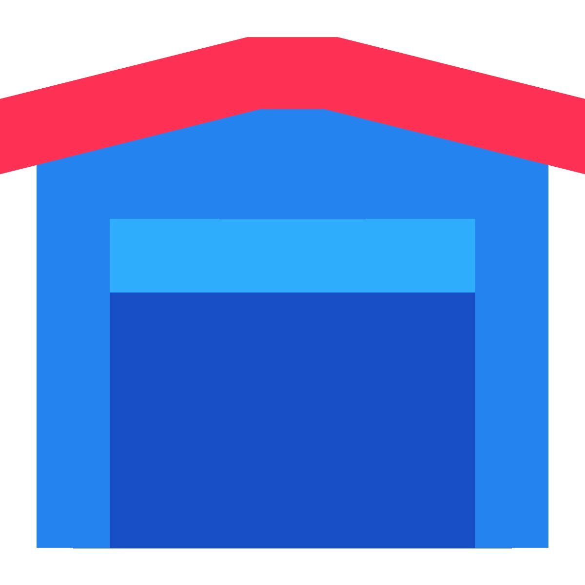 tiny color style garage ouvert icon
