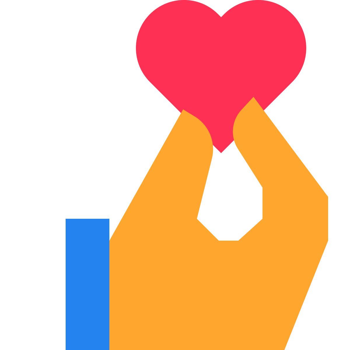 tiny color style mano che tiene il cuore icon