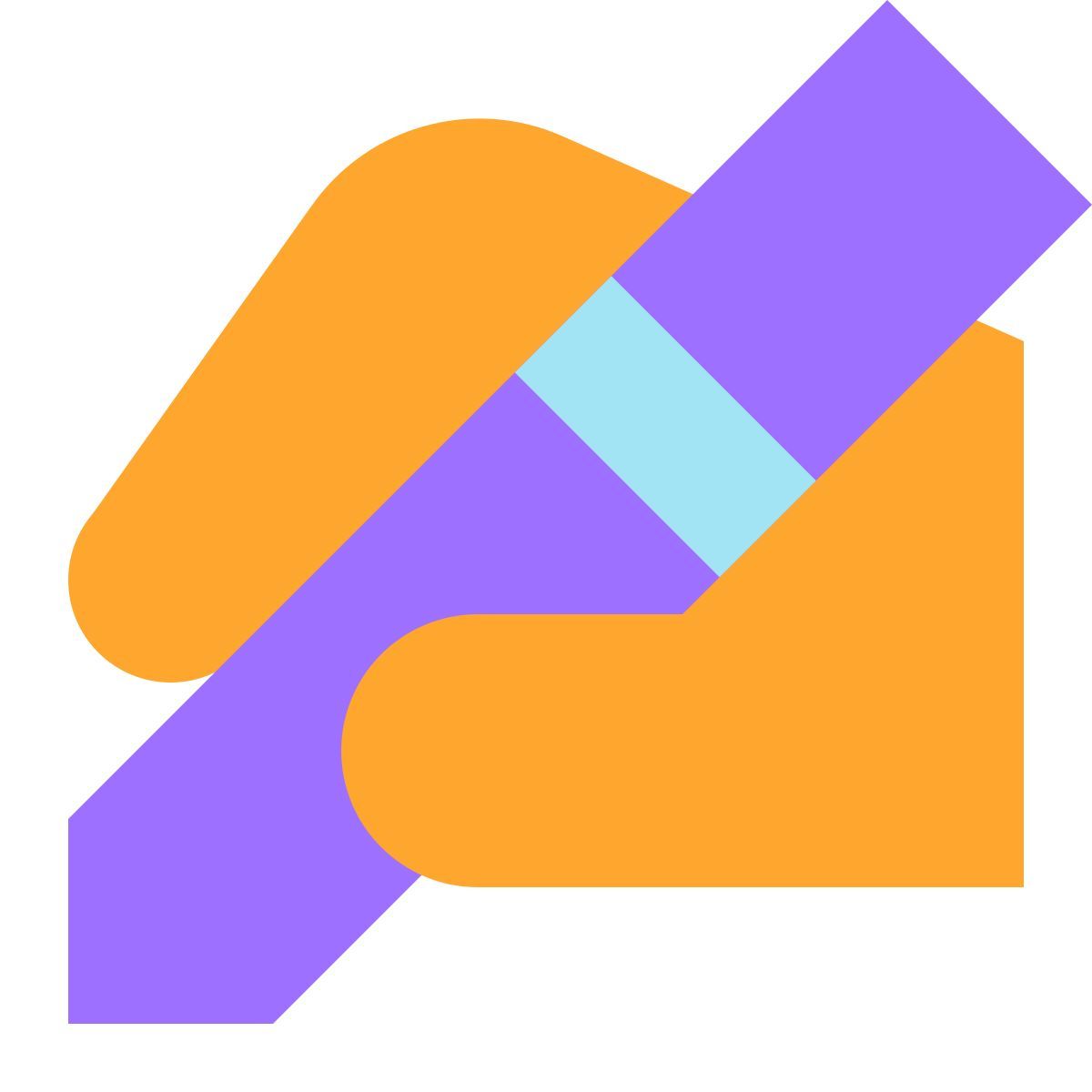 tiny color style hand with pen icon