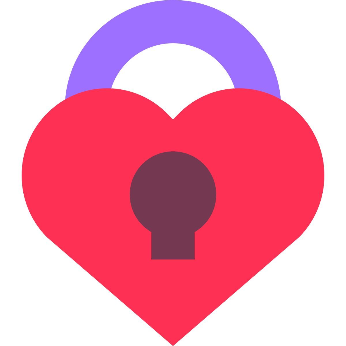 tiny color style heart lock icon