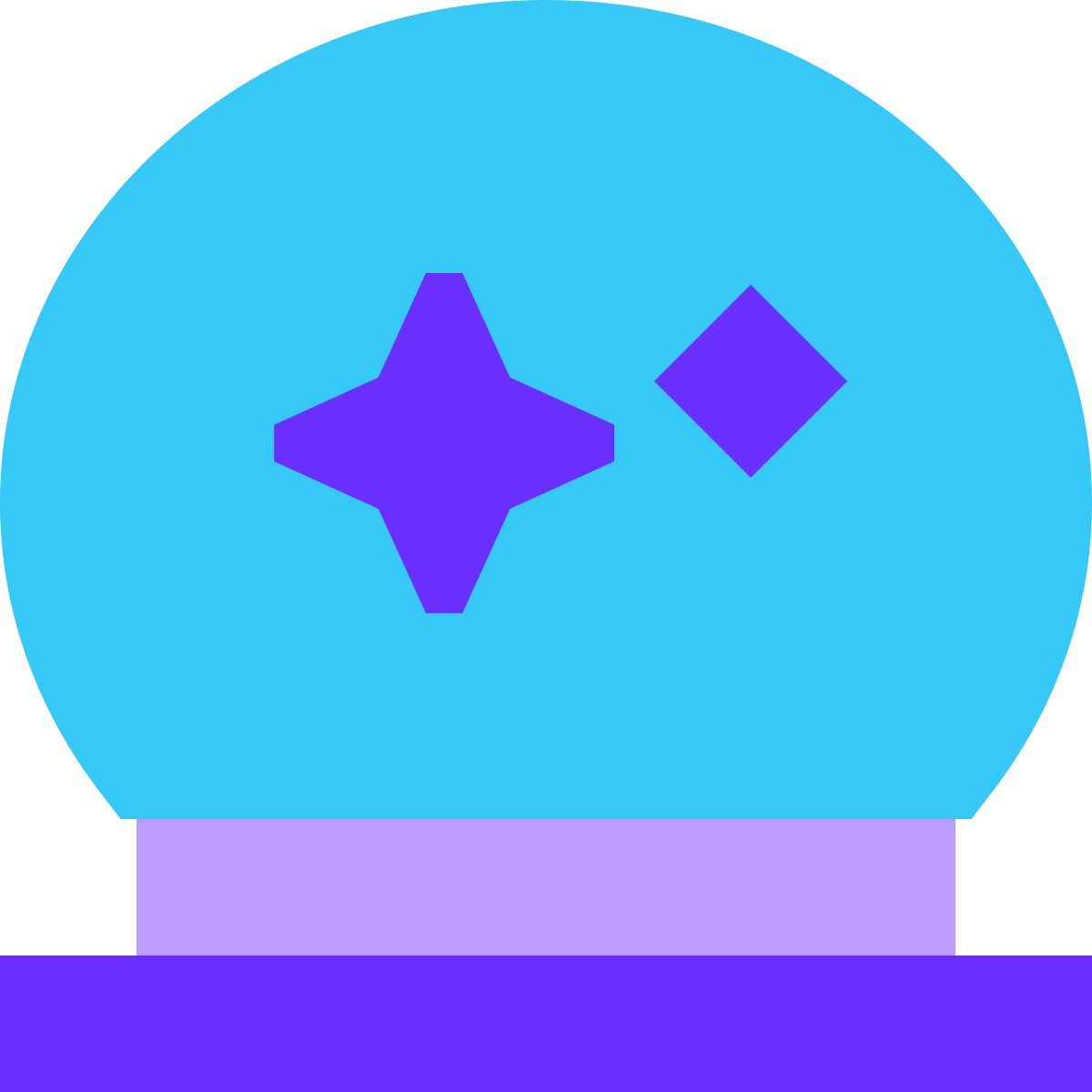 tiny color style magic crystal ball icon