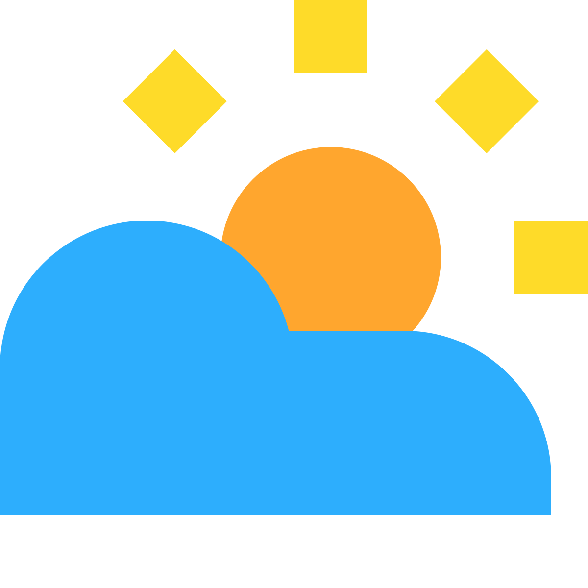 tiny color style partly cloudy day icon