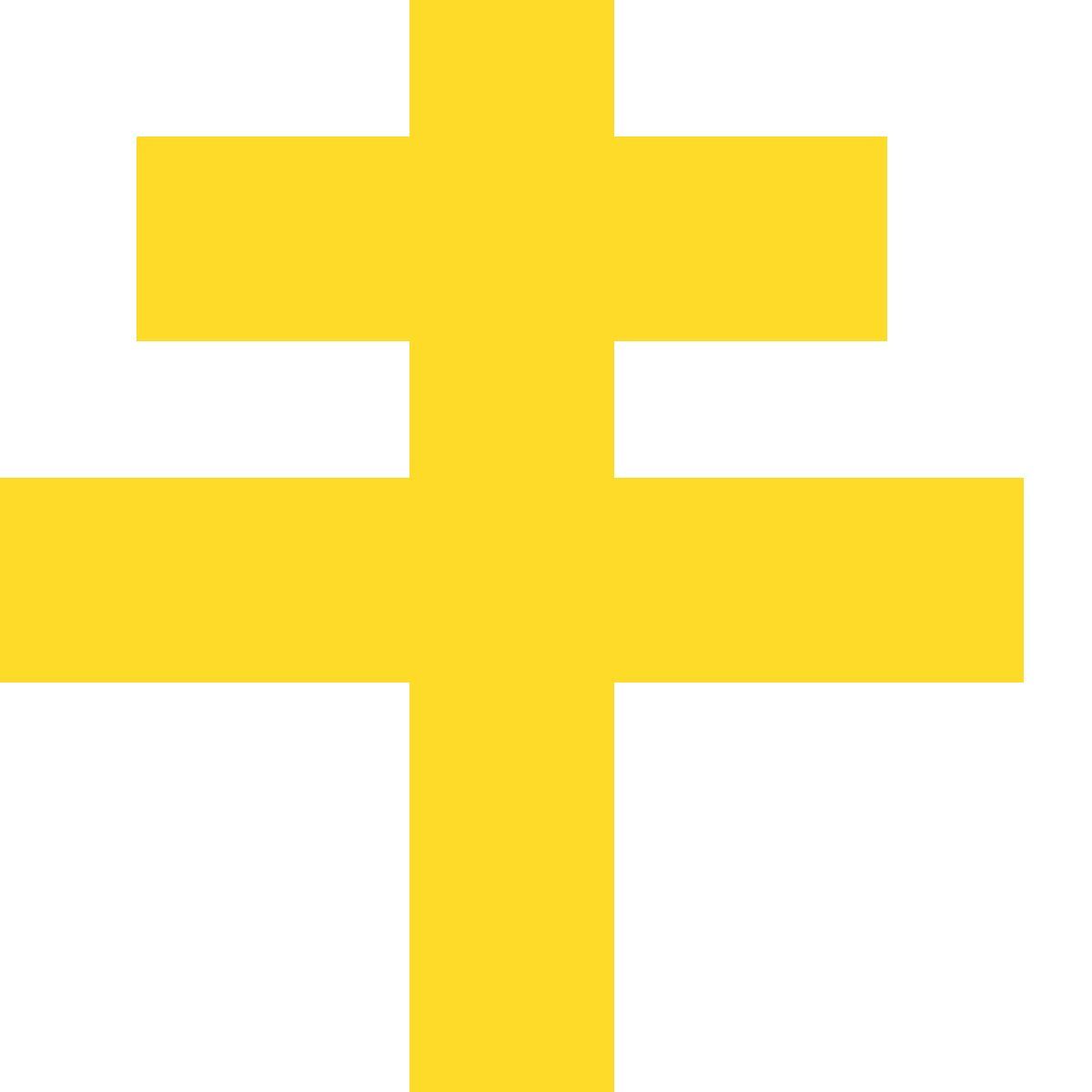 tiny color style patriarchal cross icon