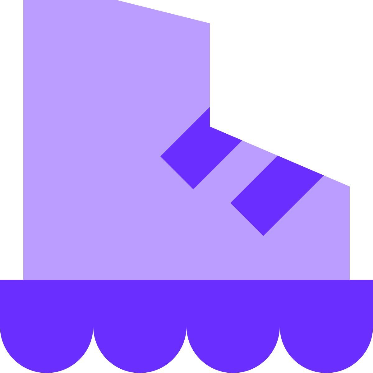 tiny color style rollerblade icon