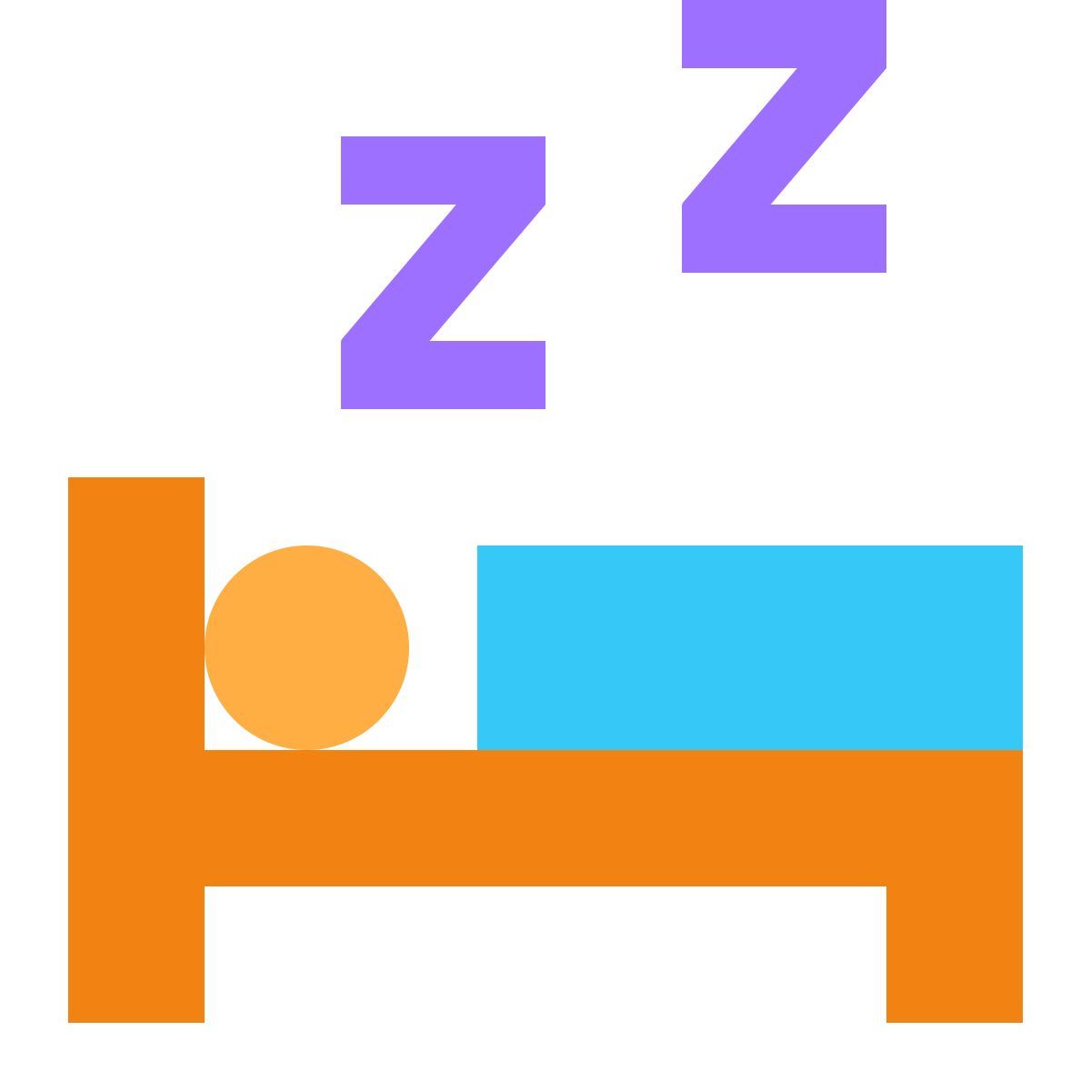 tiny color style schlafen im bett icon