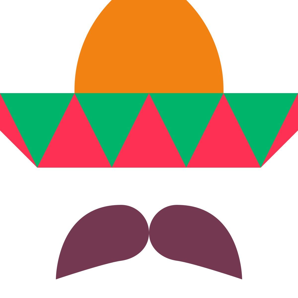 tiny color style charro hat icon