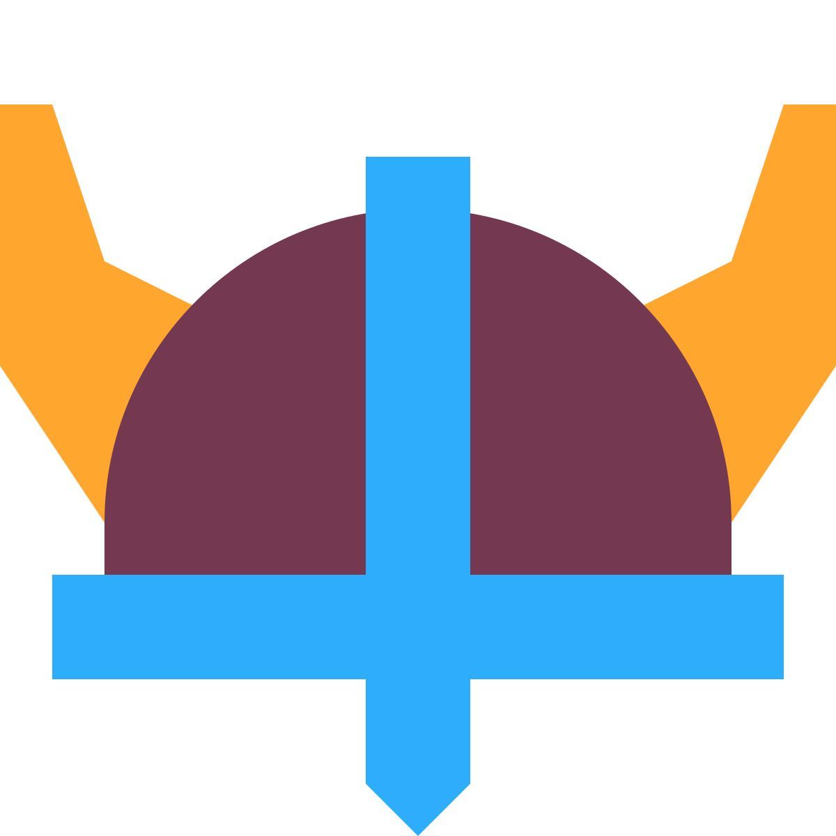 tiny color style viking helmet icon