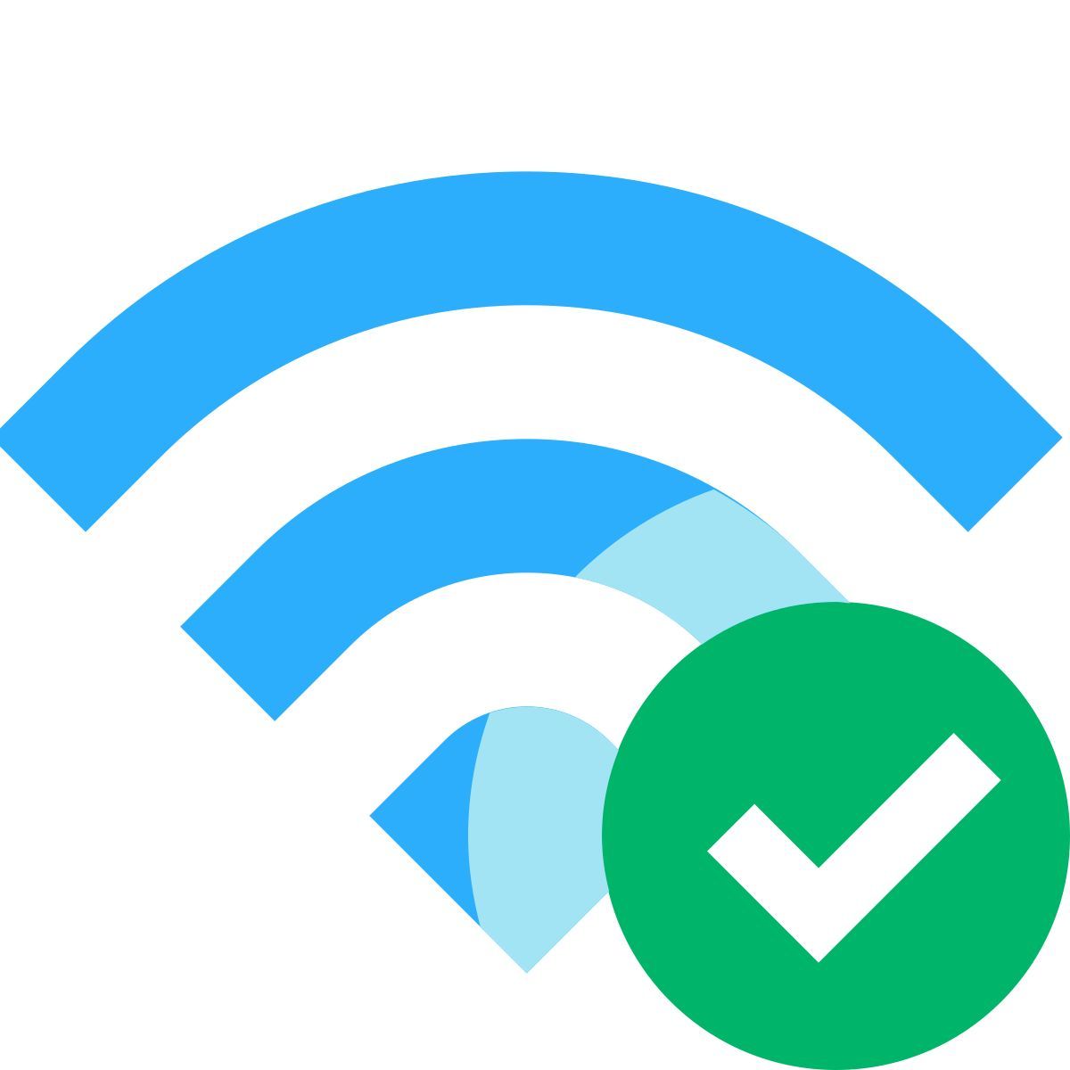 tiny color style wi fi connected icon