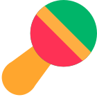 Rattle icon in Tiny Color Style