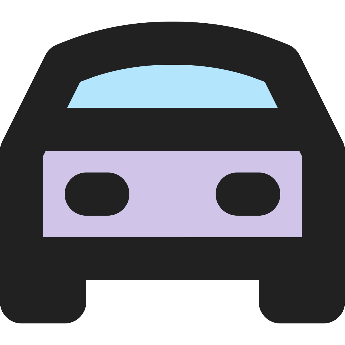 tiny bold color style car icon