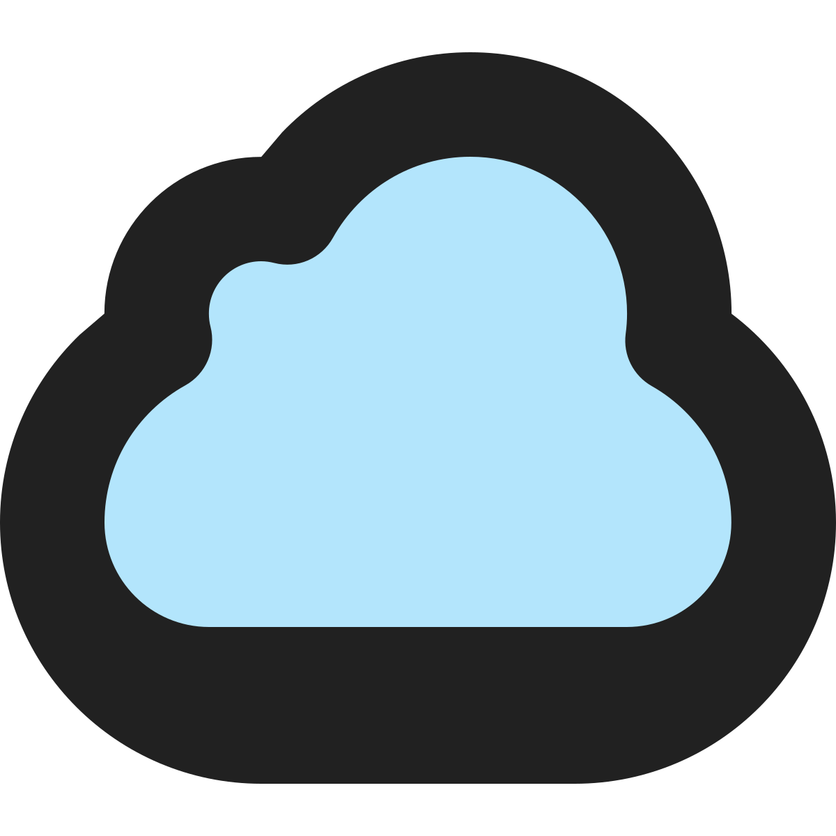 tiny bold color style cloud icon