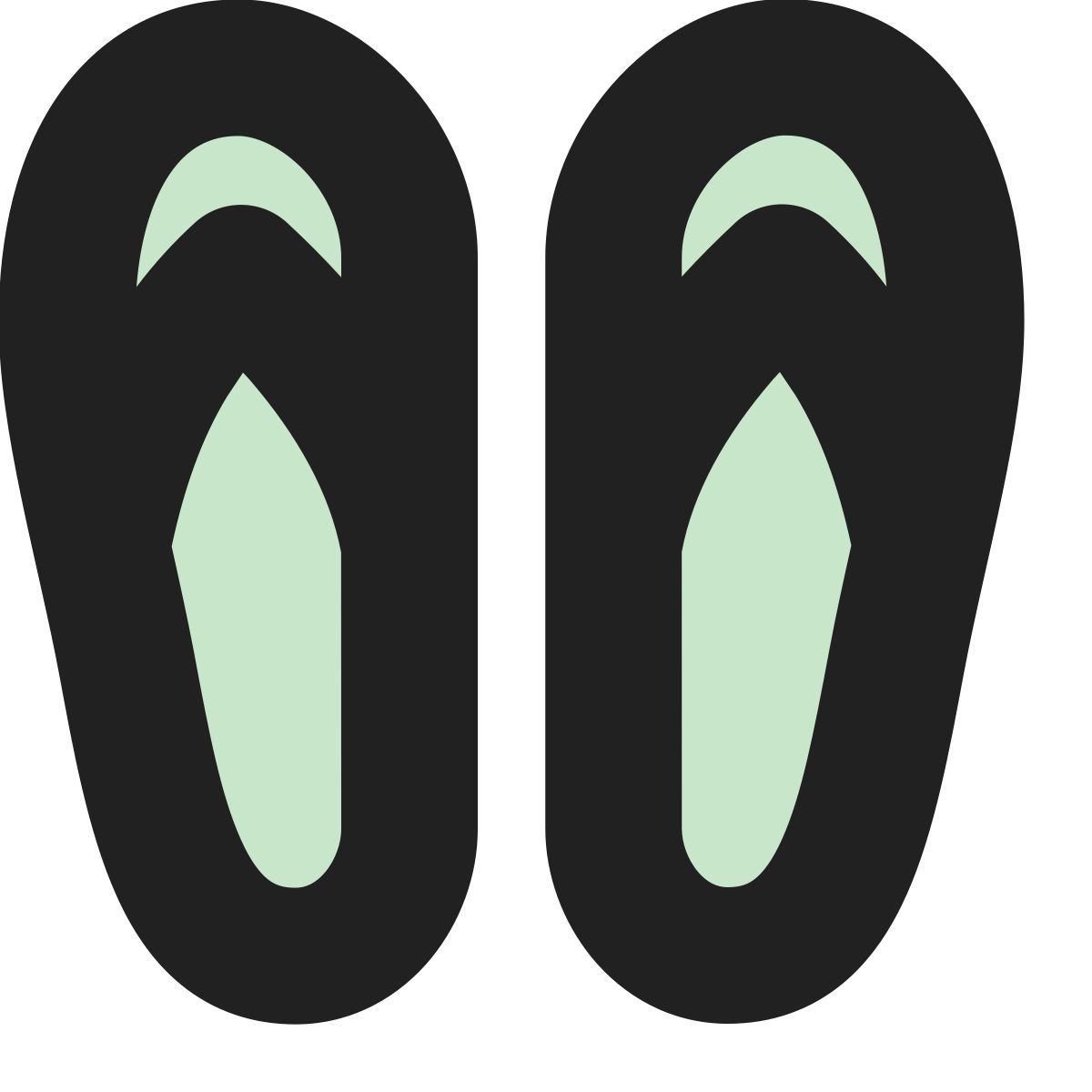 tiny bold color style flip flops icon