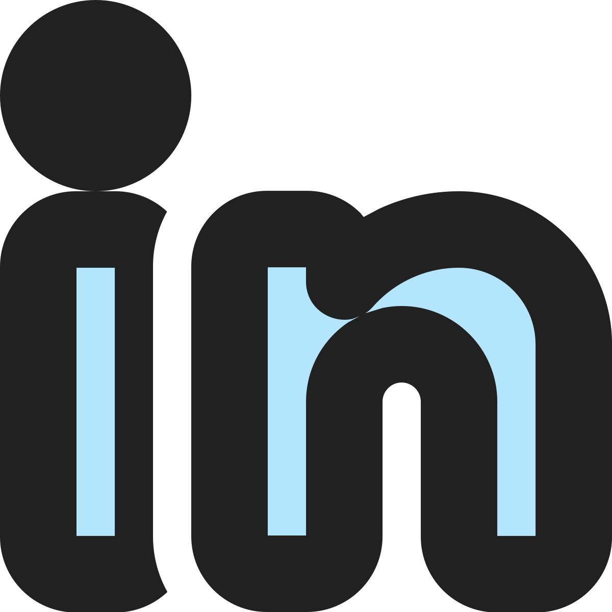 tiny bold color style linkedin icon