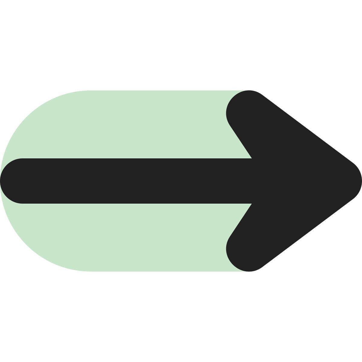 tiny bold color style flecha derecha larga icon