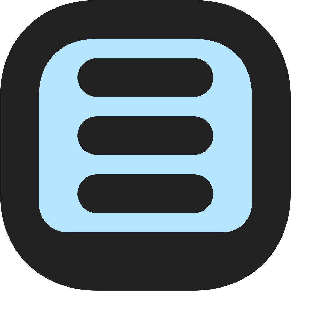 tiny bold color style menü quadrat 2 icon