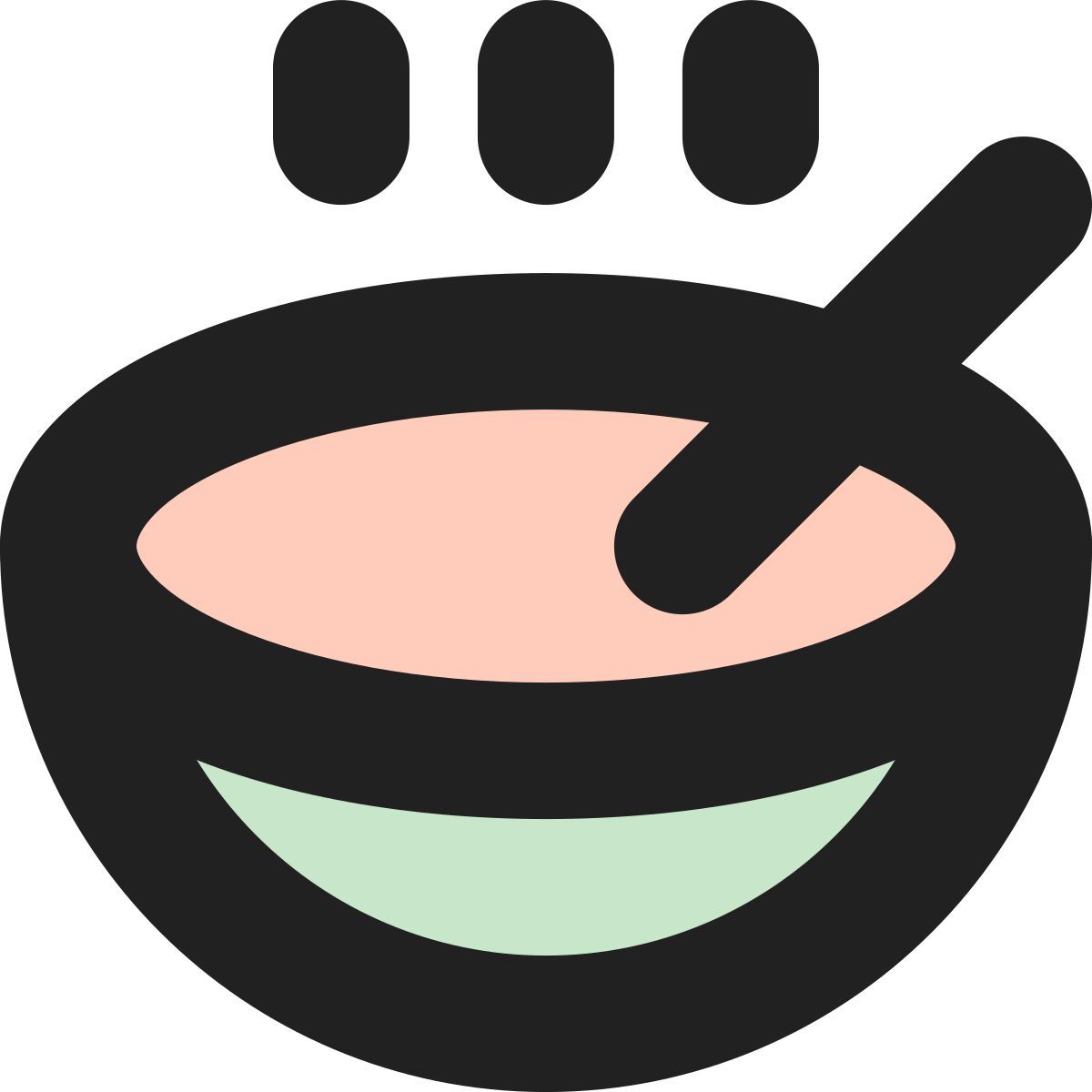 tiny bold color style miso soup icon