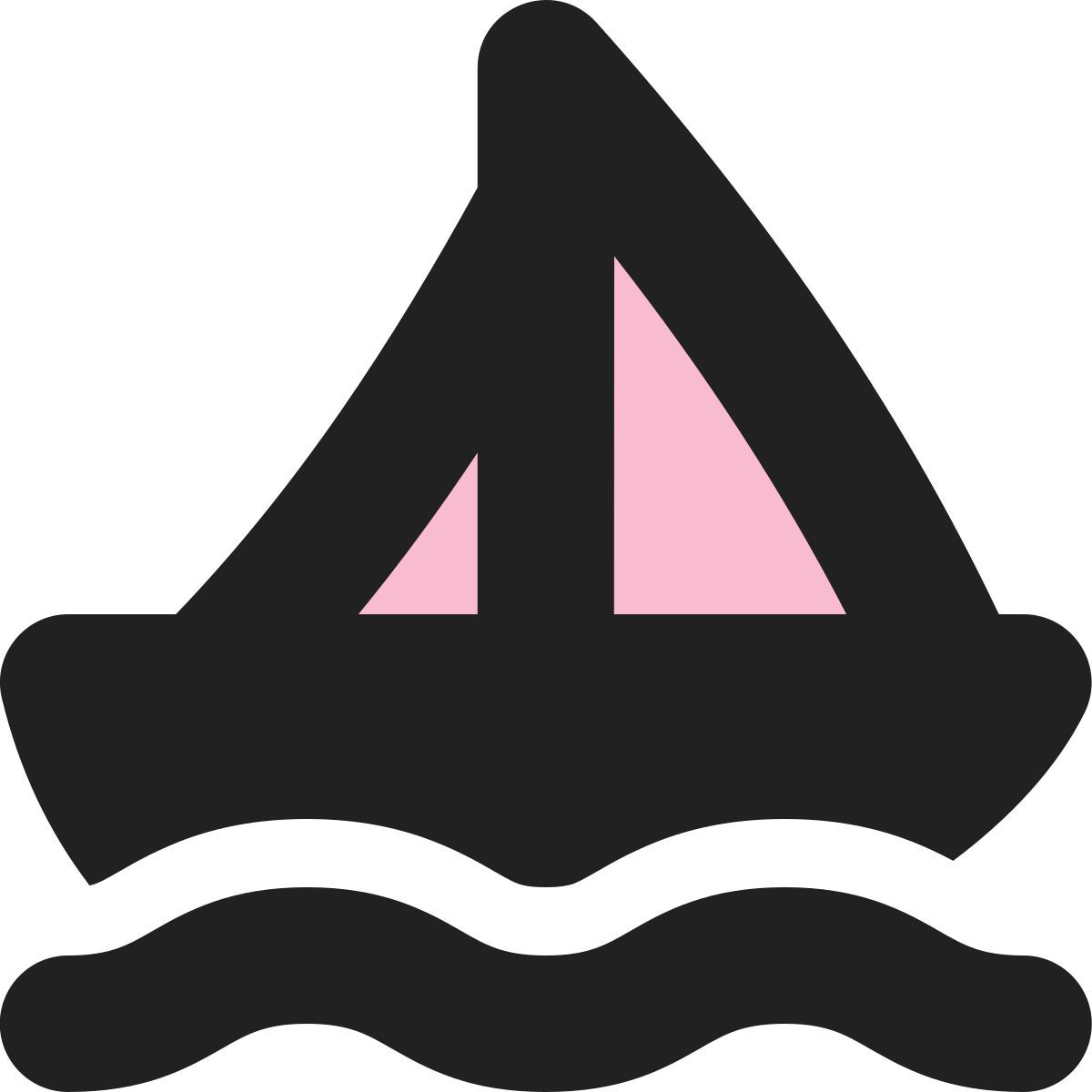 tiny bold color style 帆船 icon