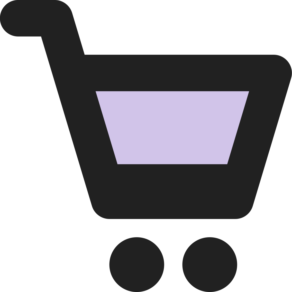 tiny bold color style shopping cart icon