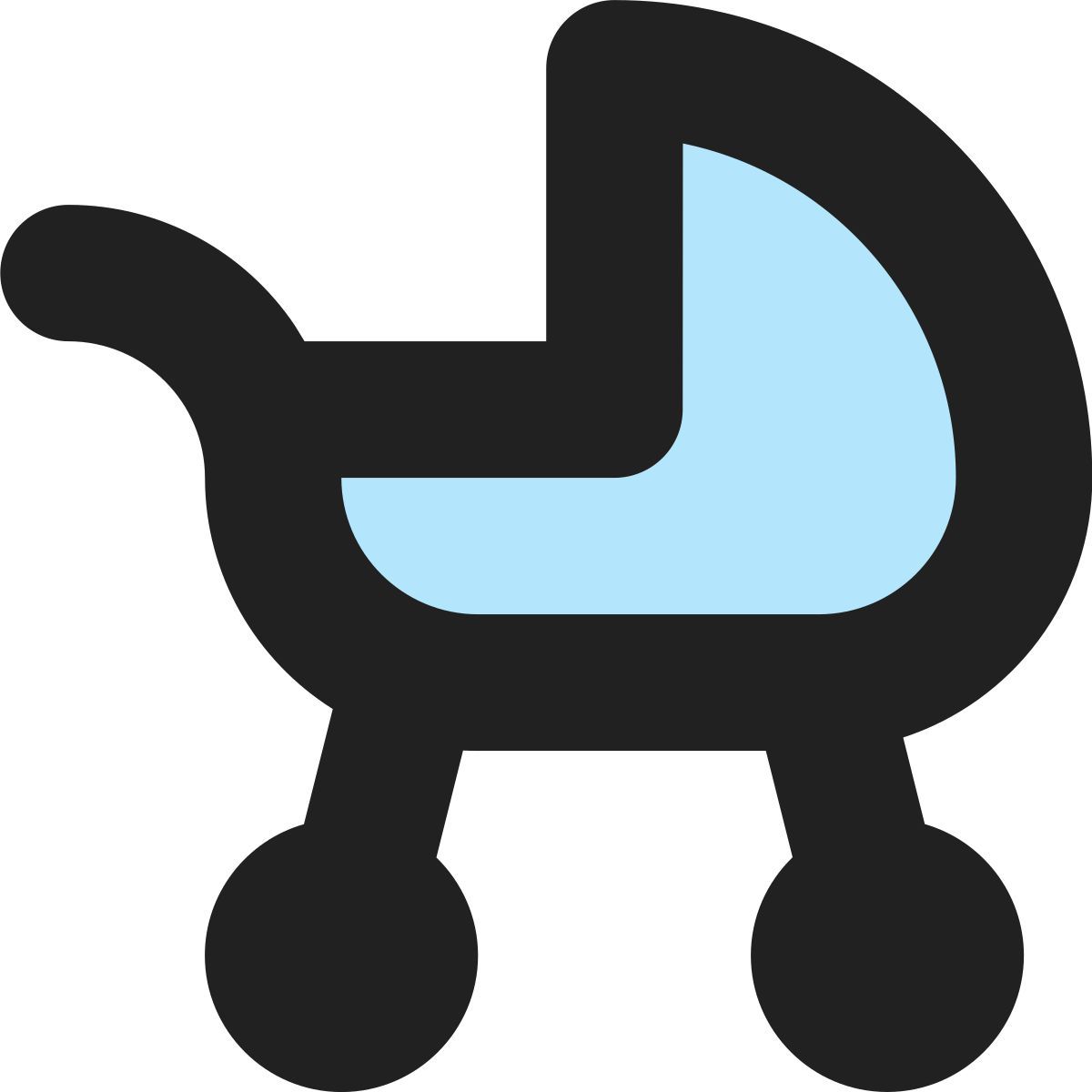 tiny bold color style coche de niño icon