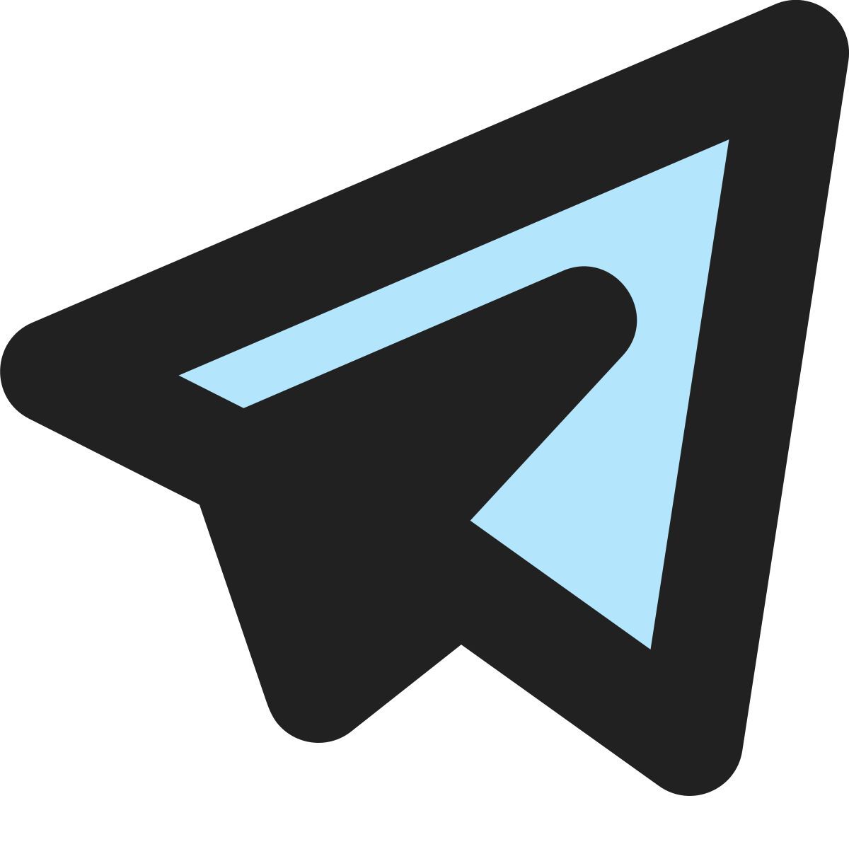 tiny bold color style telegram app icon