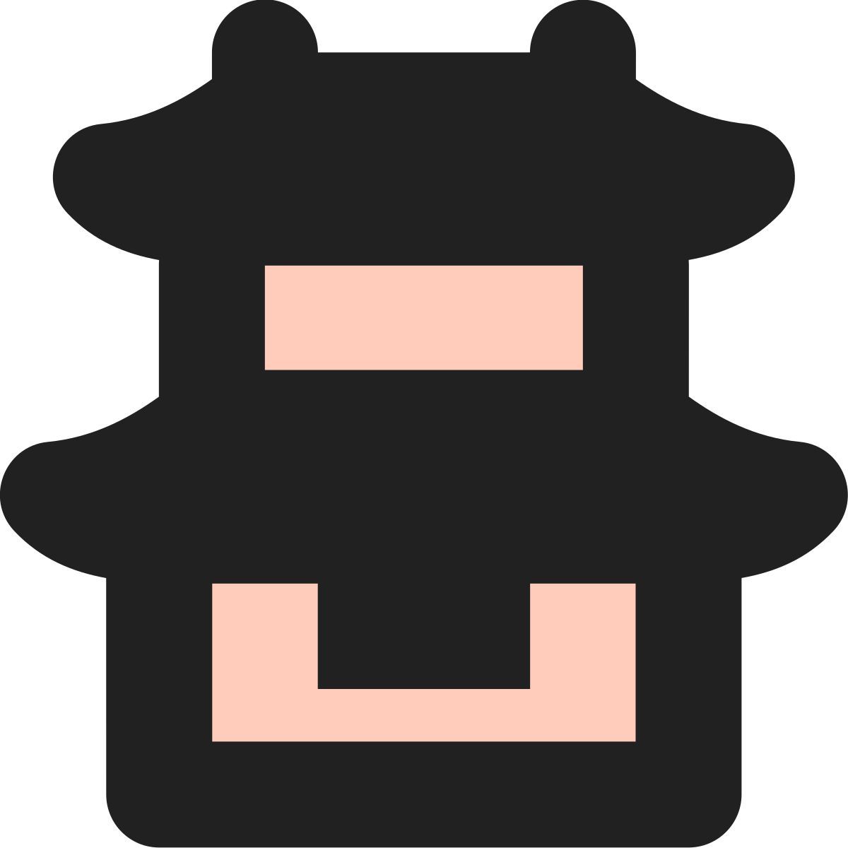 tiny bold color style tempel icon