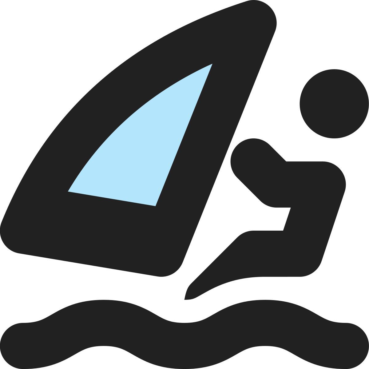 tiny bold color style windsurfing icon
