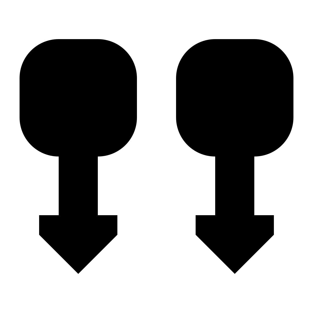 tiny glyph style 2 本指で下にスワイプ icon