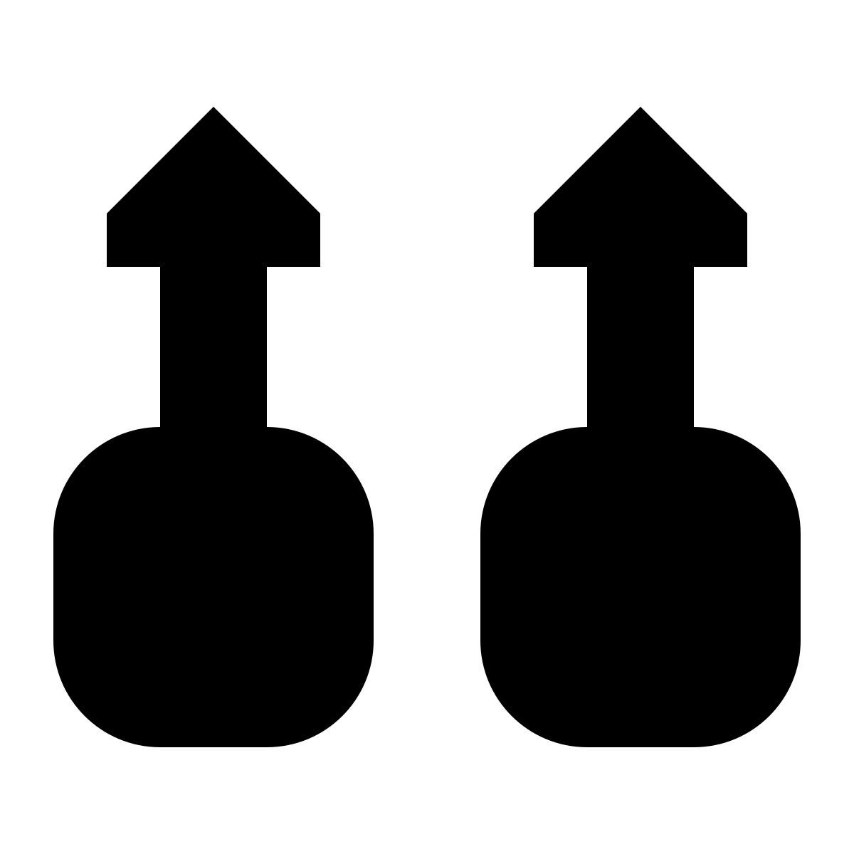 tiny glyph style two finger swipe up icon