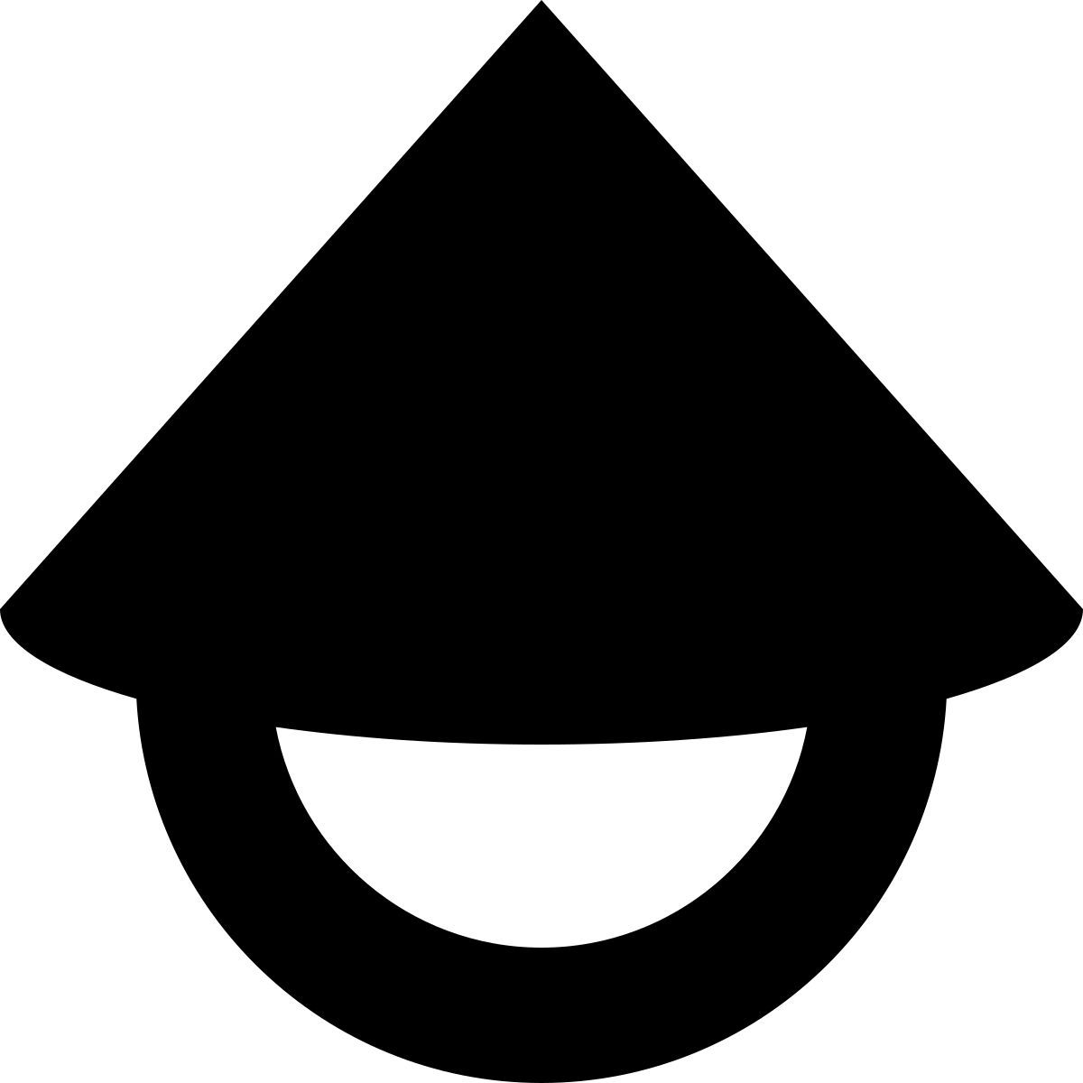 tiny glyph style 아시아 모자 icon