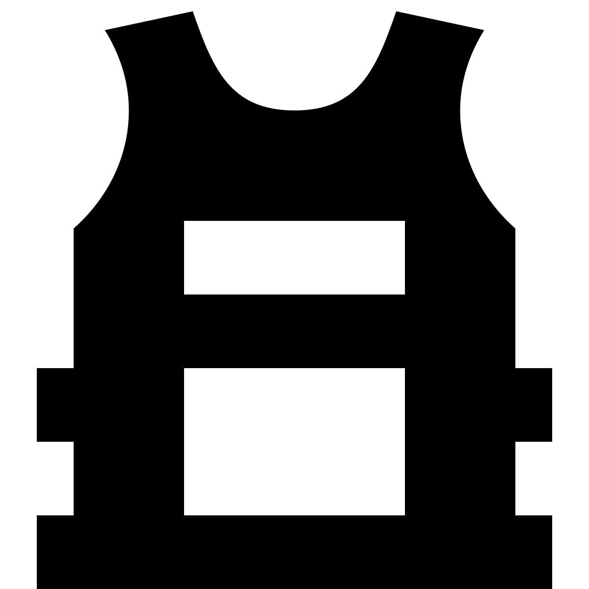 tiny glyph style bulletproof vest icon