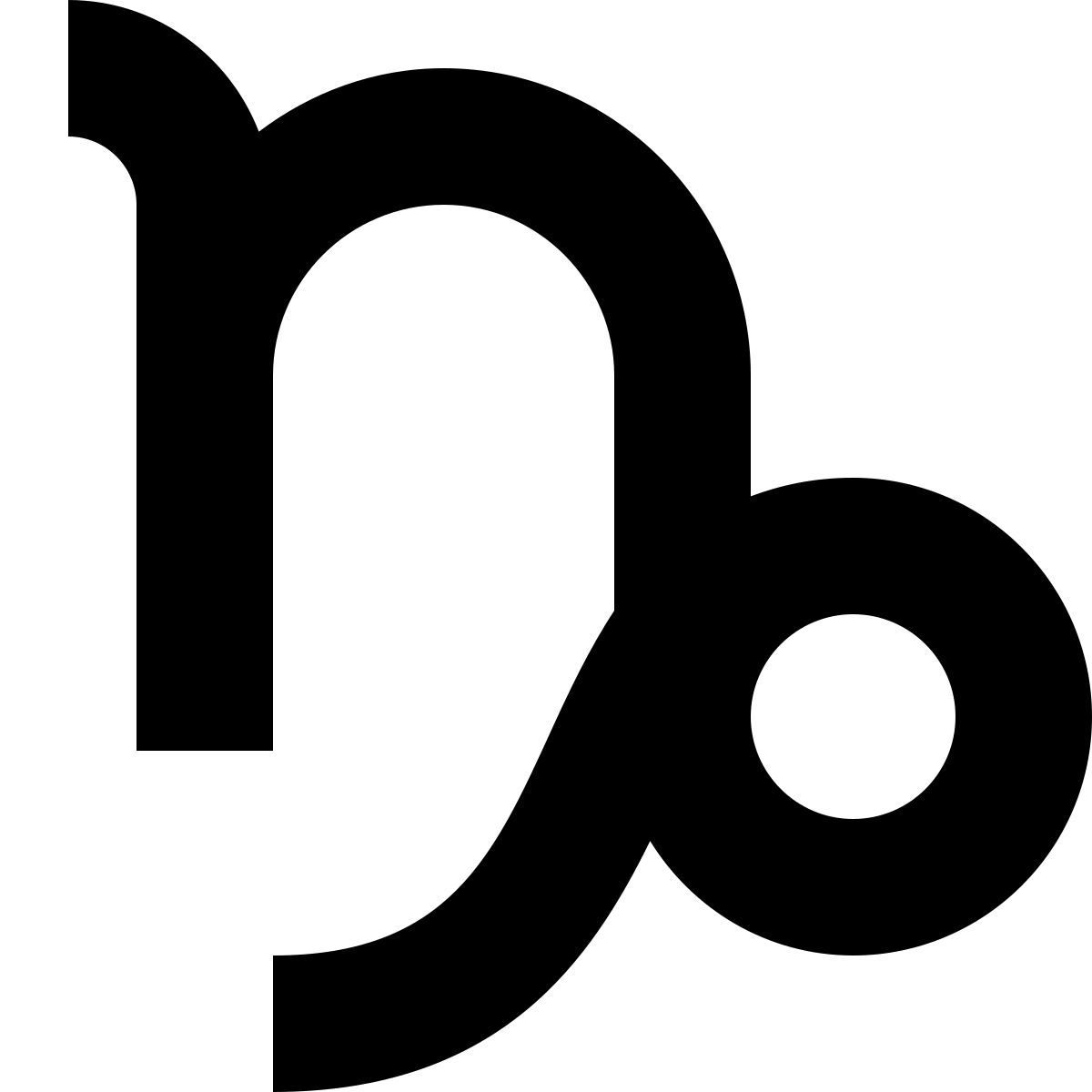 tiny glyph style capricorno icon