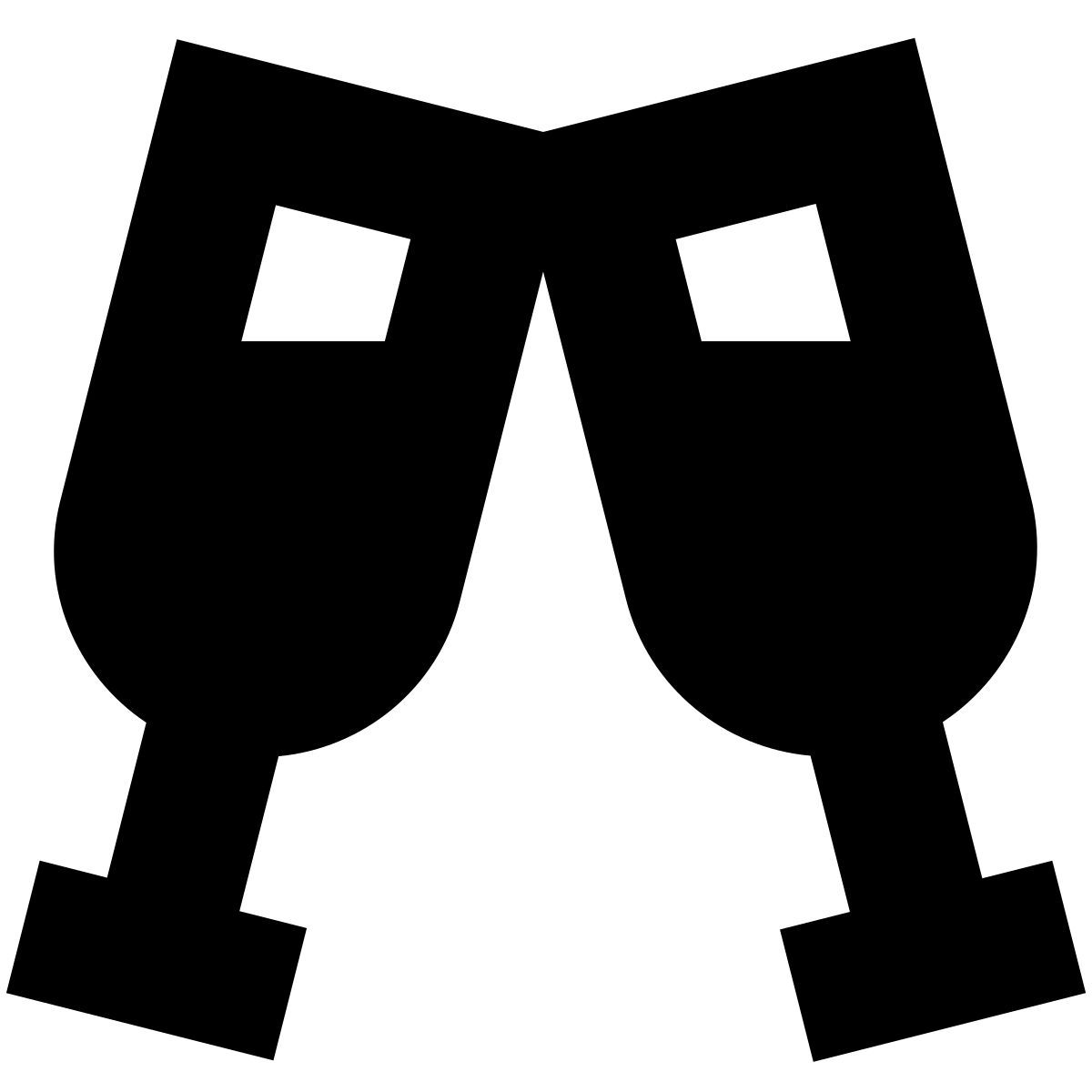 tiny glyph style champagne icon