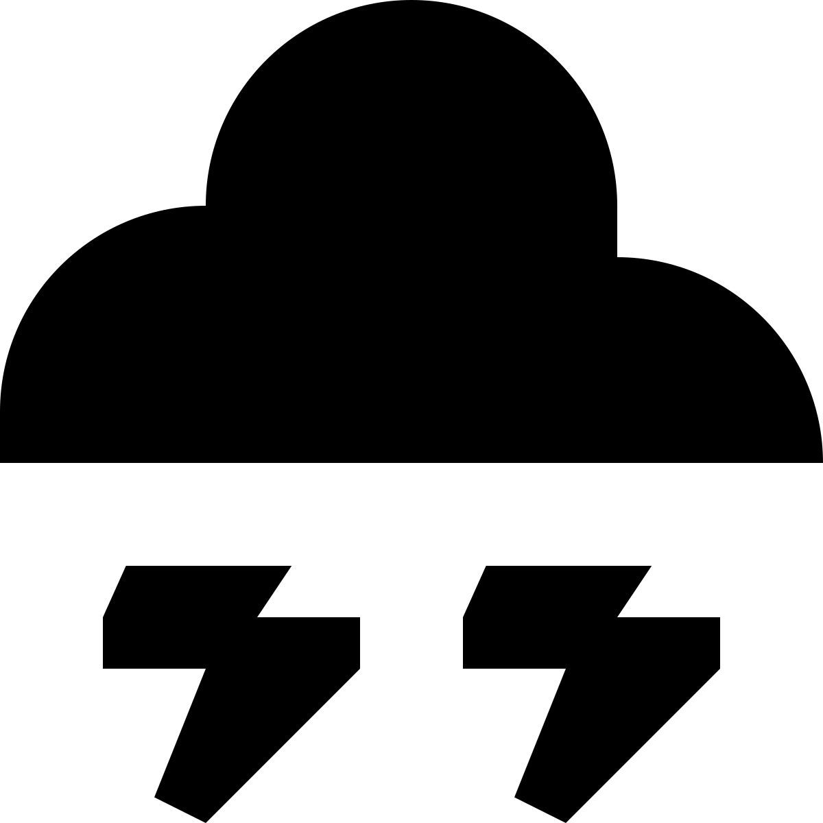 tiny glyph style cloud lightning icon