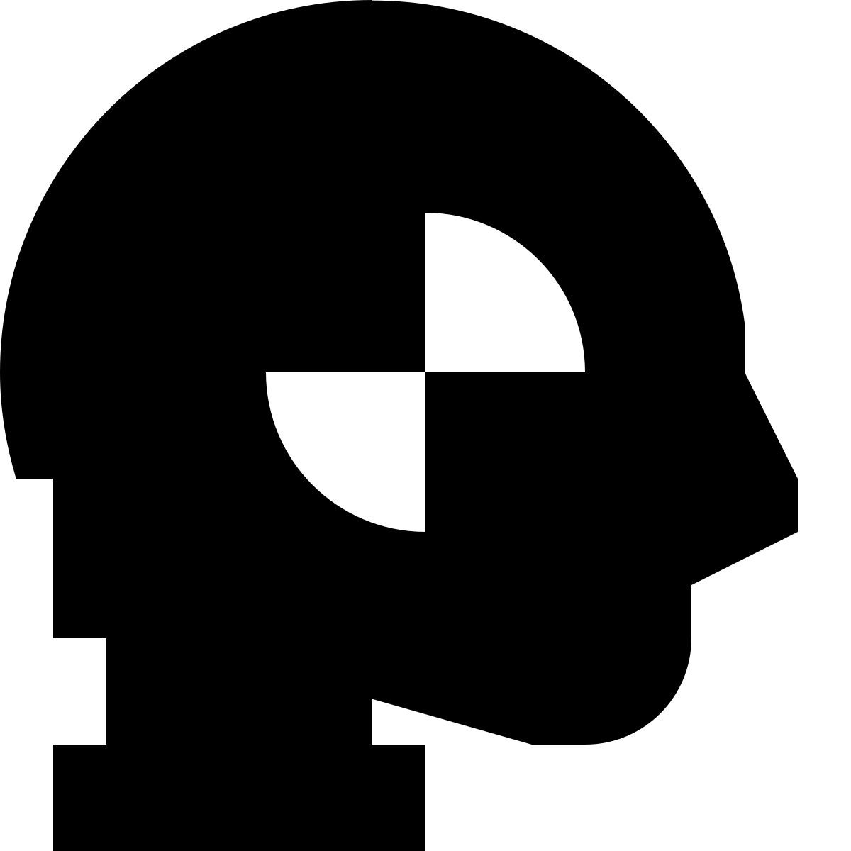 tiny glyph style crash test dummy icon
