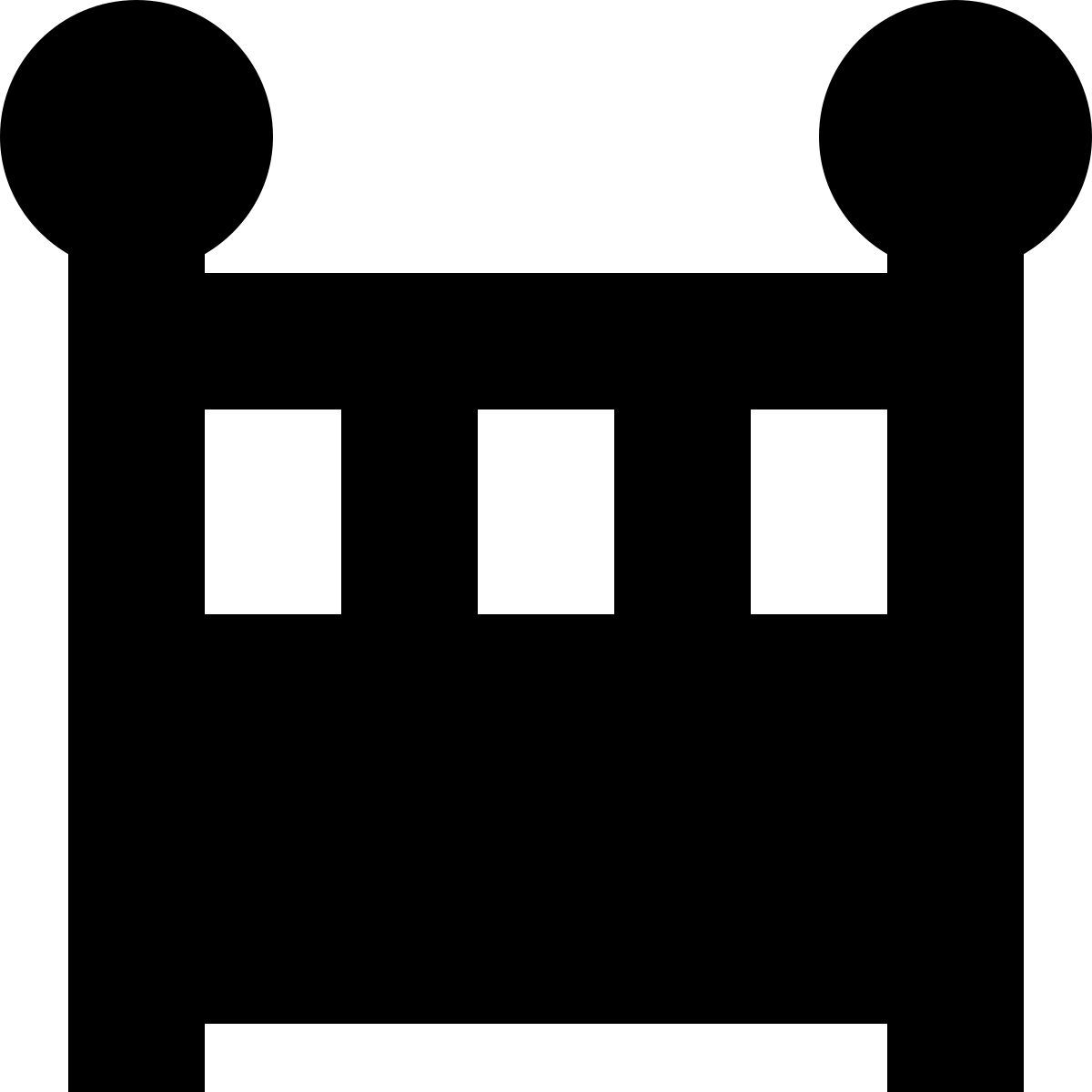 tiny glyph style 어린이 침대 icon