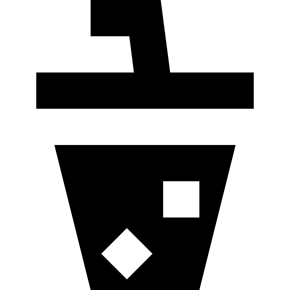 tiny glyph style 빨대가 달린 컵 icon