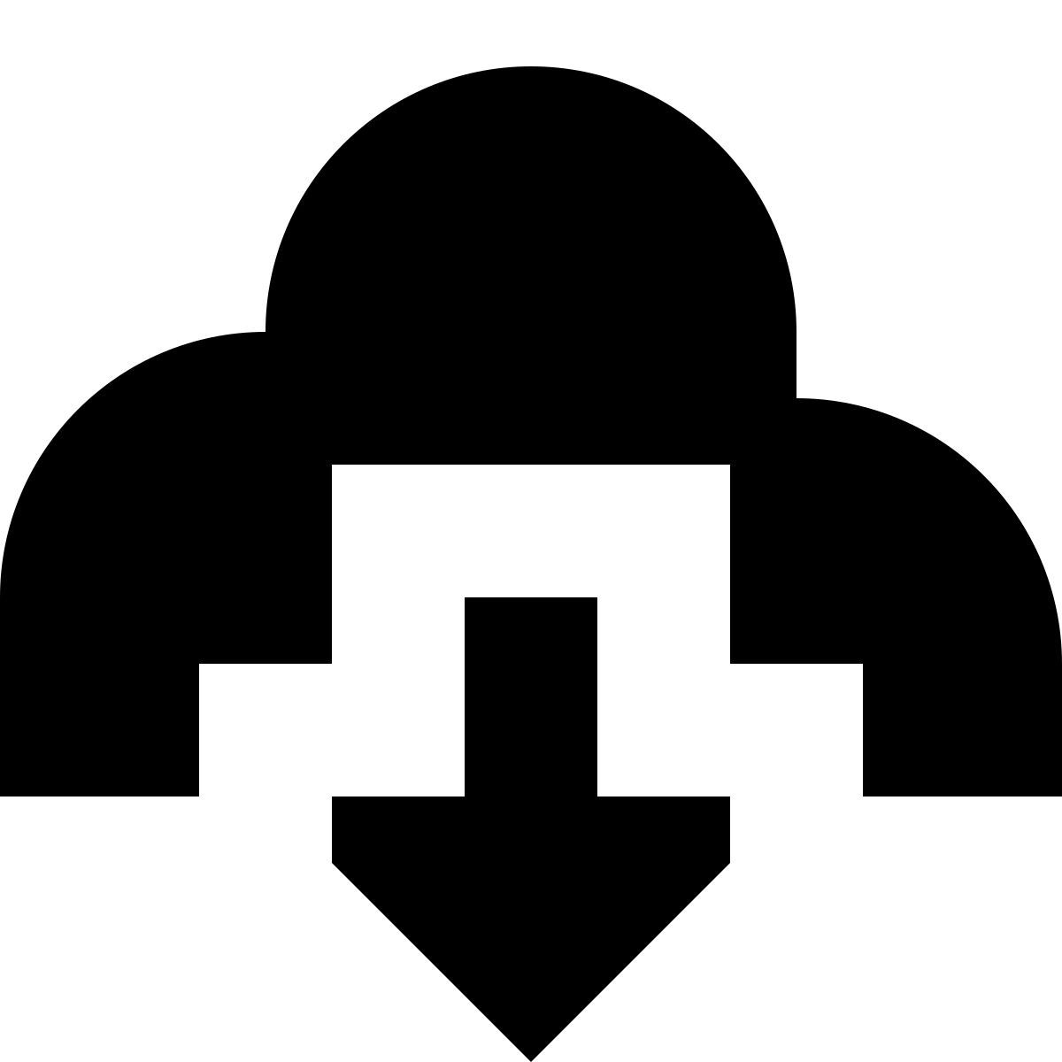 tiny glyph style descargar de la nube icon