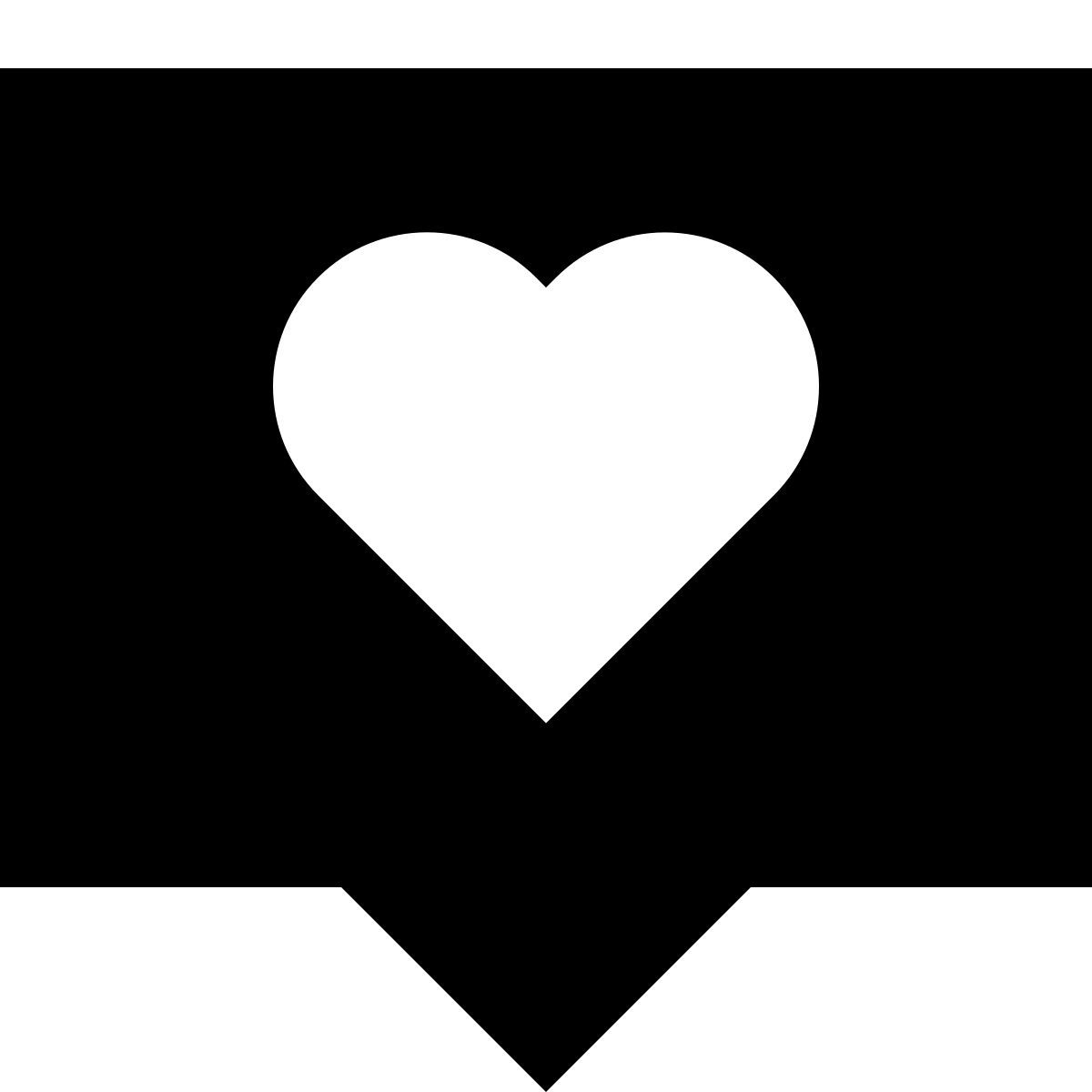 tiny glyph style favorite chat message icon