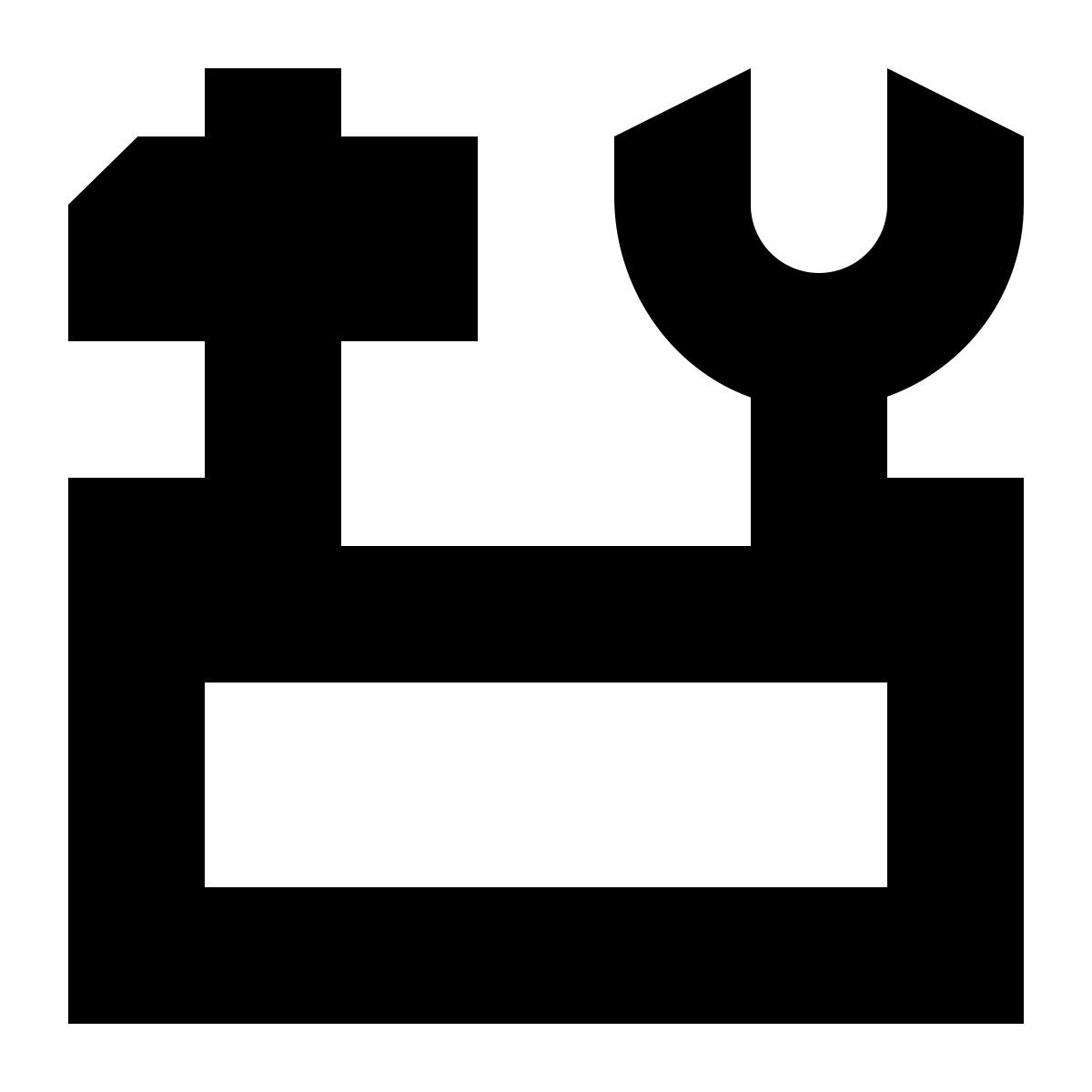 tiny glyph style full tool storage box icon