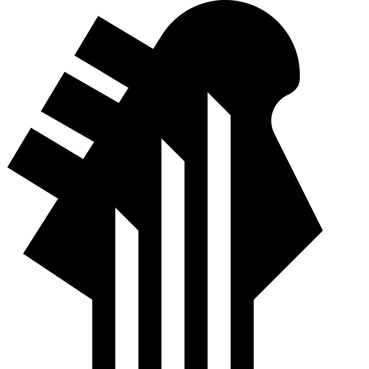 tiny glyph style cordas de guitarra icon