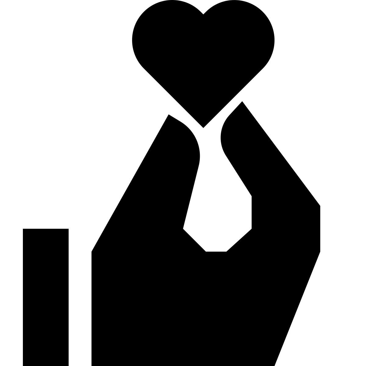 tiny glyph style 손을 잡고 심장 icon