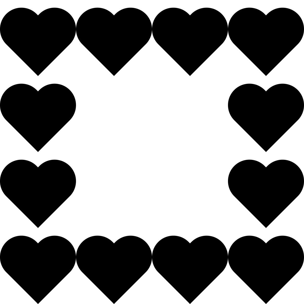 tiny glyph style 심장 테두리 icon
