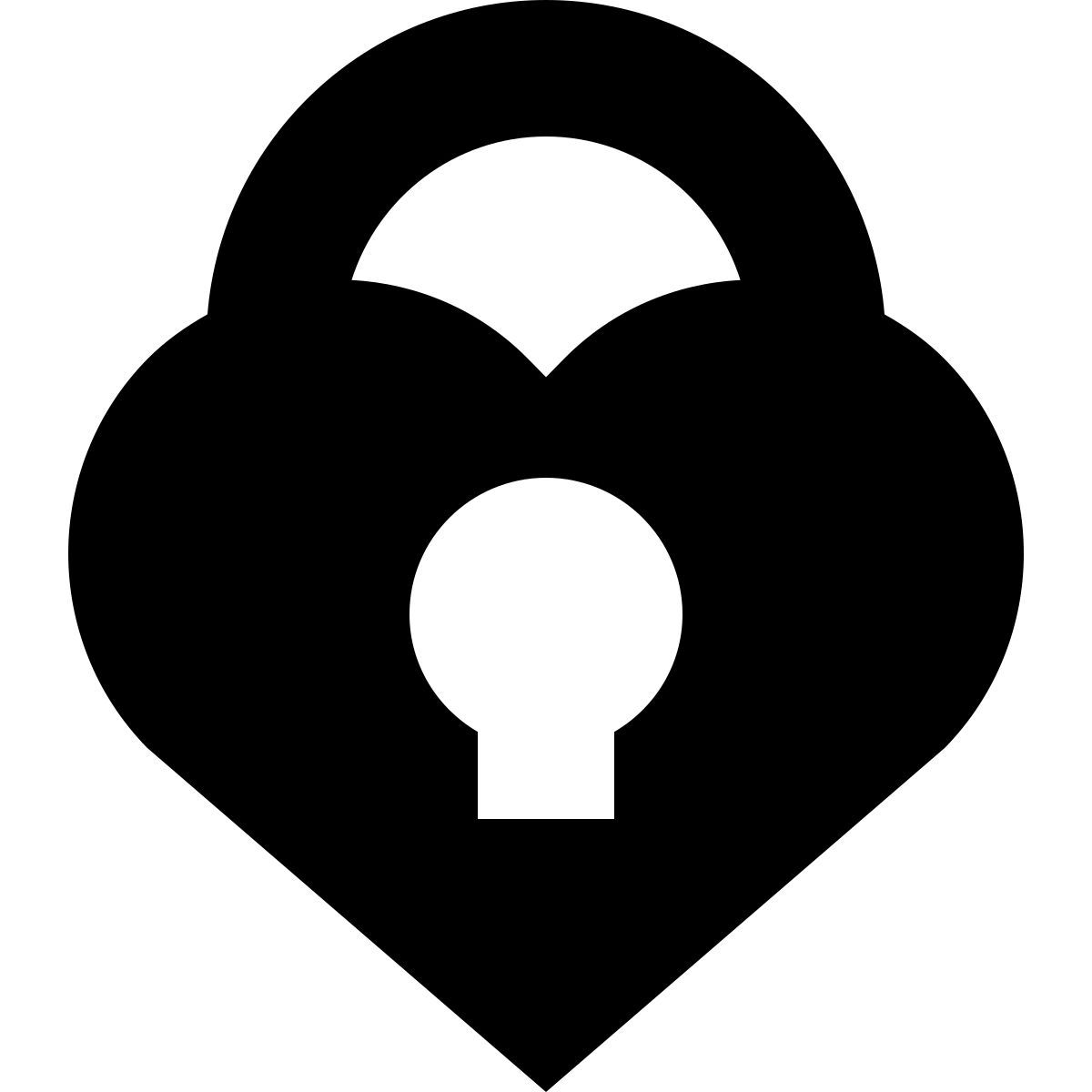 tiny glyph style heart lock icon